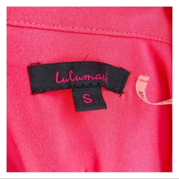 Lulumari Surplice Wrap Sleeveless Sheer Blouse S - Picture 5 of 6